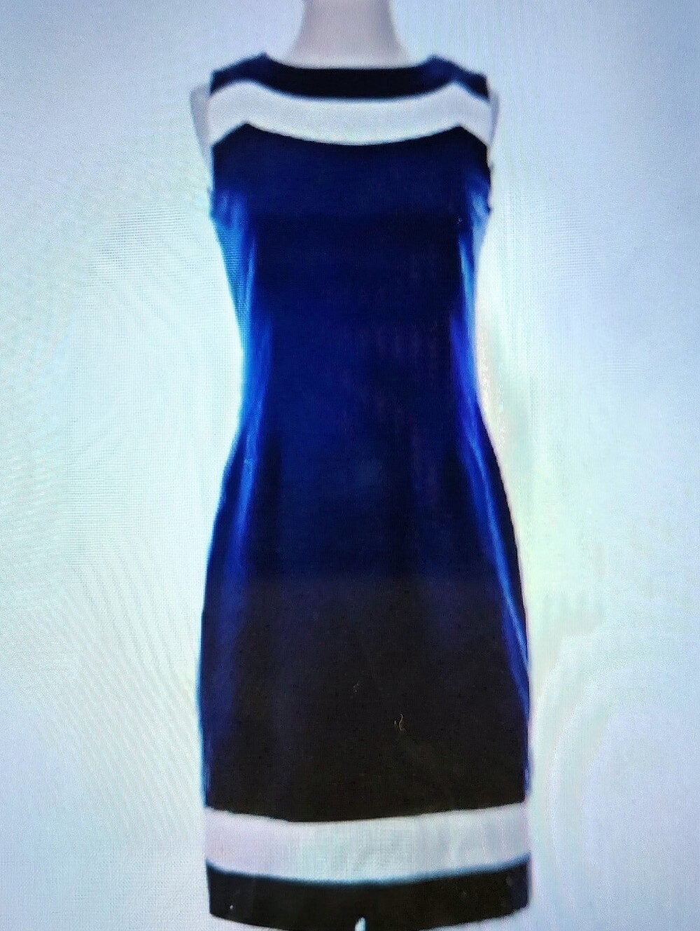 Lilly Pulitzer Classic Navy & Ivory Colorblock Stripe Sleeveless Stretch Dress M